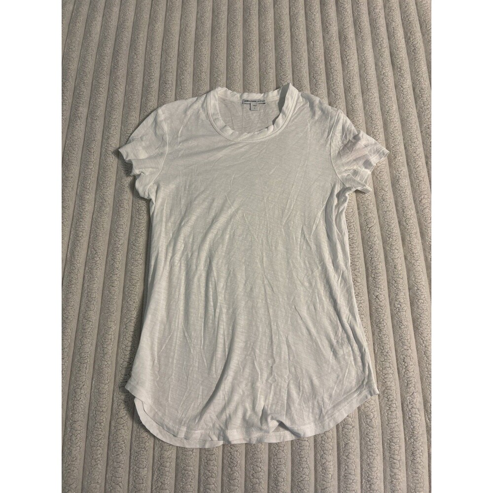 James Perse Sheer Slub crew neck tee womens small white burnout layer fall basic